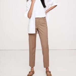 Banana Republic Siena Slim Straight Ankle Italian Wool Pants NWT 14 Camel